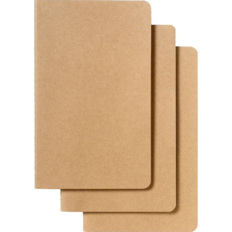 Moleskine Cahier Journal (Set of 3), Large, Plain, Kraft Brown, Soft Cover (5 x 8.25): set of 3 Plain Journals