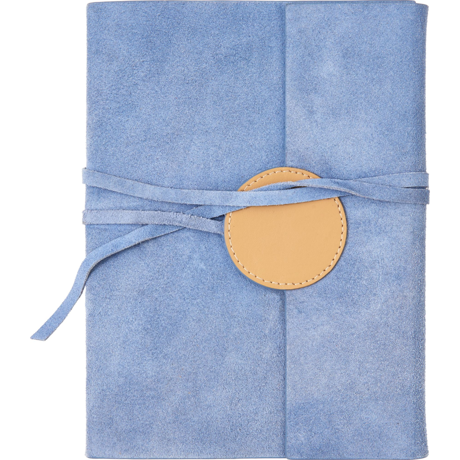 Periwinkle Suede Flap Journal with Round Leather Detail
