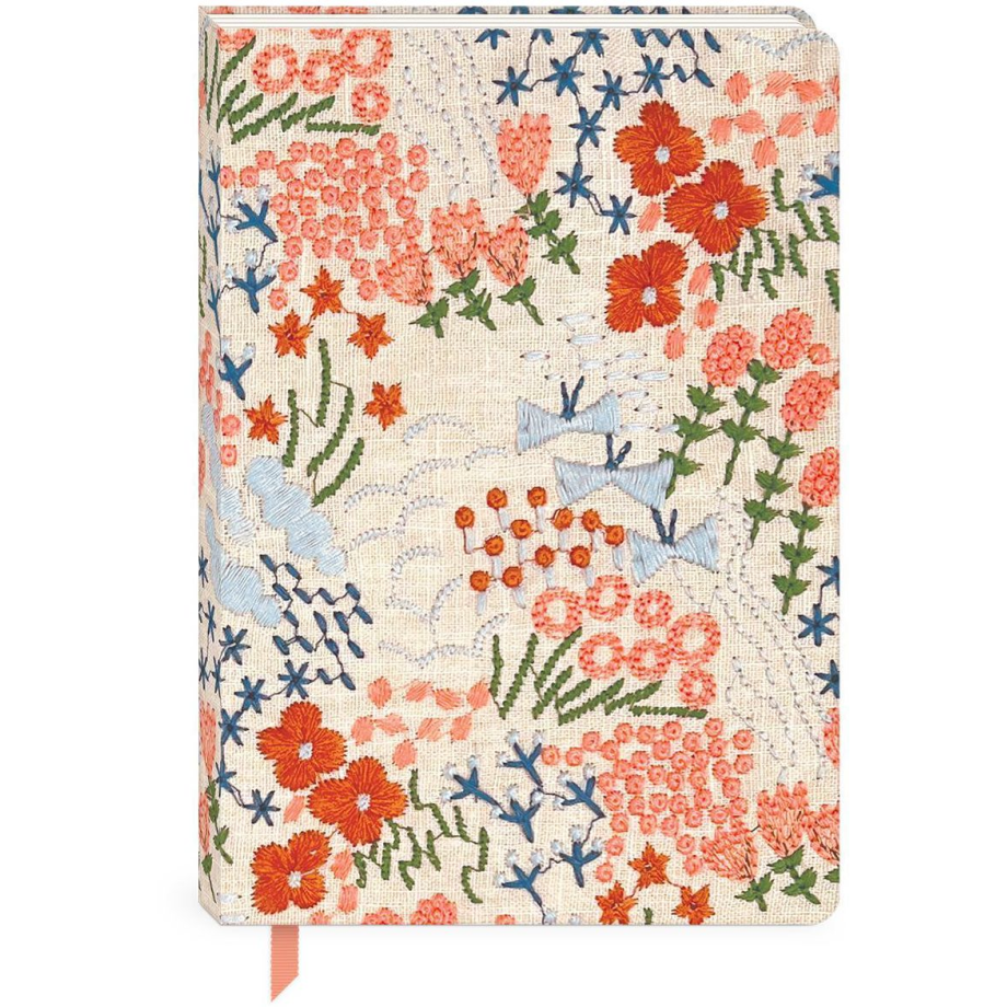 Wildflower Meadow Embroidered Fabric Journal